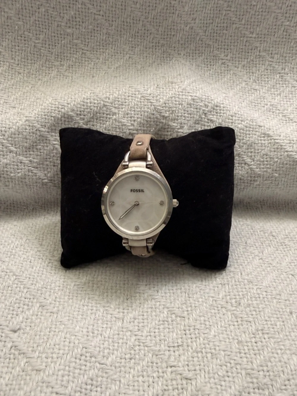 Fossil Light Pink Leather And Stainless Steel Wrist Watch #10